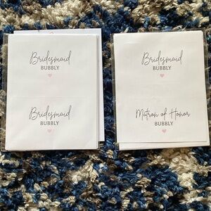 Brides maid bubbly stickers for mini champagne bottles